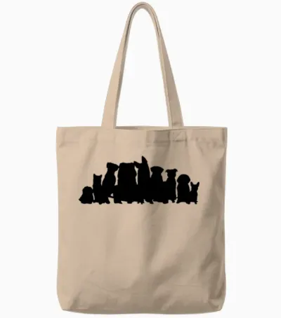 Dogs, Dog Tote Bags - Natural