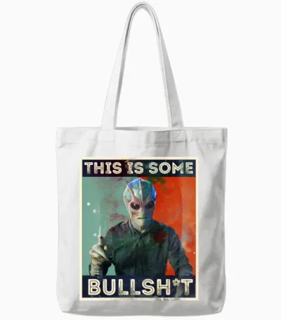 Resident Alien This Is Some Bullshit Distressed Tote Bags - White