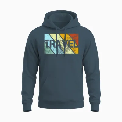 Travel Retro Unisex Hoodie - Dark Heather