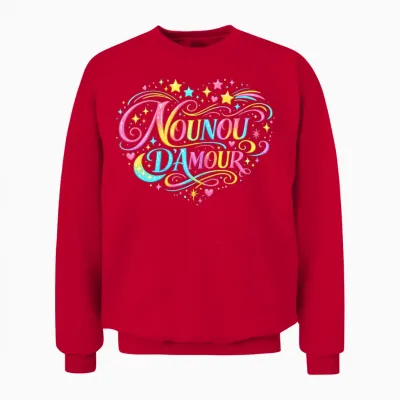 Cadeau Nounou D'amour Original Merci Nourrice Babysitter Unisex Sweatshirt - Red