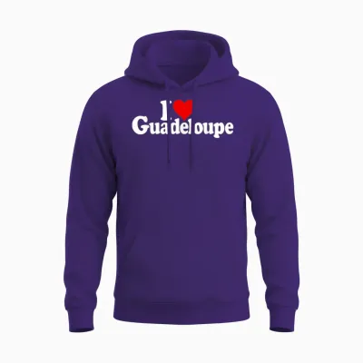 J'adore Heart Guadeloupe Unisex Hoodie - Purple