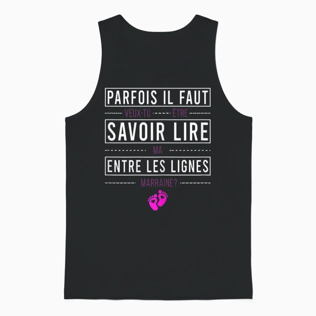 Request Godmother Announcement Godmother Veux-Tu être Ma Marraine Unisex Tank Top in Black