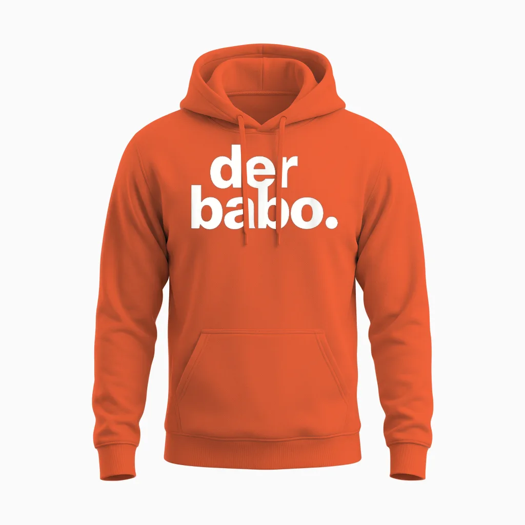 Der Babo Weiss β Minimalistisches Design Mit Deutschem Slang Unisex Hoodie in Orange