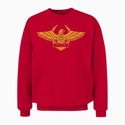 Roman Eagle Aquila (gold) Unisex Sweatshirt - Red