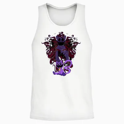 Poppy Playtime Catnap Shows His Bigger Bodie in the Shadows Unisex Tank Top - White