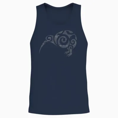 Kiwi New Zealand Slang Shirts for Maori Nz New Zealand T-Shirt, Black Unisex Tank Top - Navy