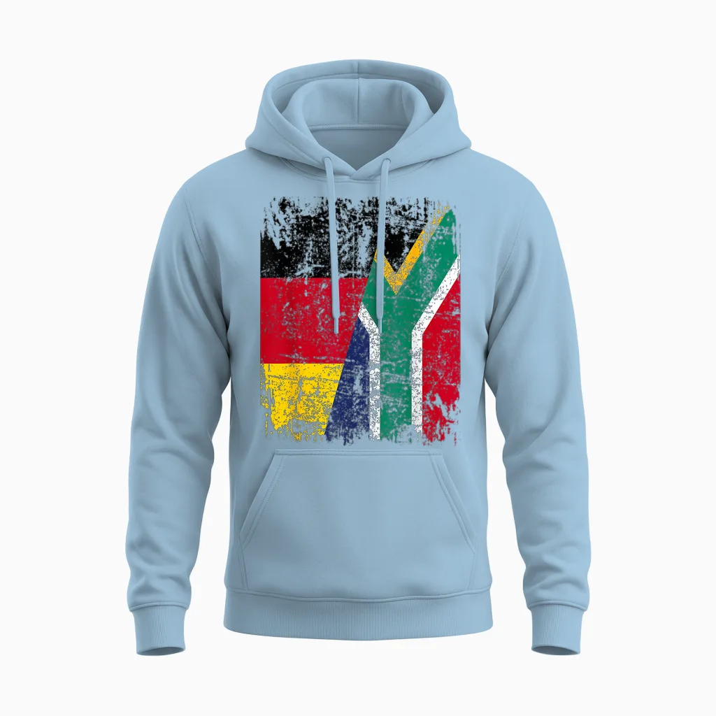 Südafrika Deutschland Flagge | Damen Herren Kinder Südafrika Unisex Hoodie in Light Blue