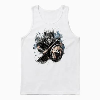 Viking Warrior Valhalla Norse Mythology Unisex Tank Top - White
