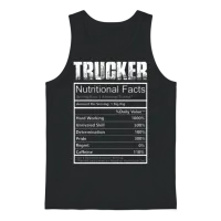 Trucker - Nutritional Facts Table of Truckers Unisex Tank Top - Black – 1
