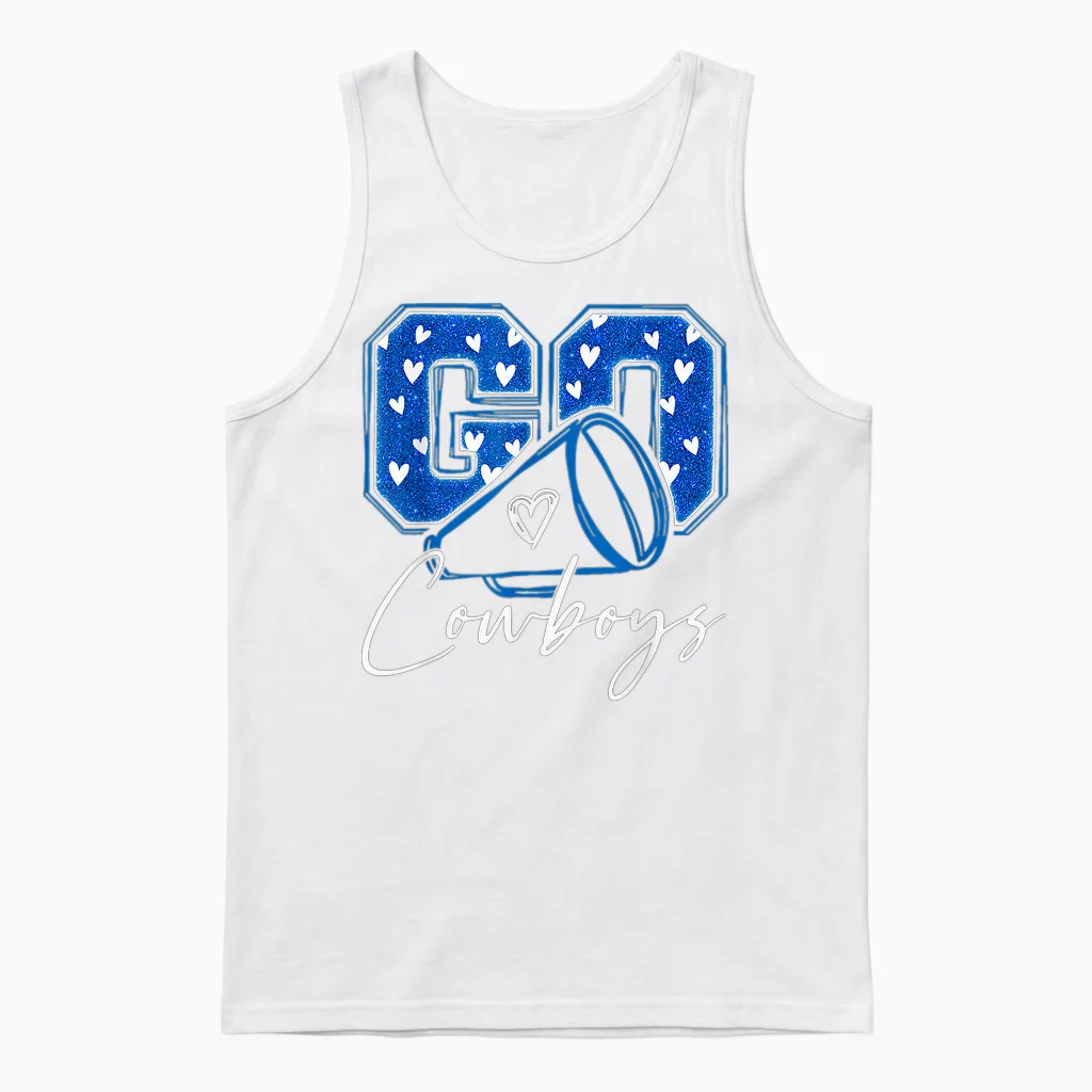 Go Cheer Cowboys Design Gift for Men Women Girls Unisex Tank Top in White
