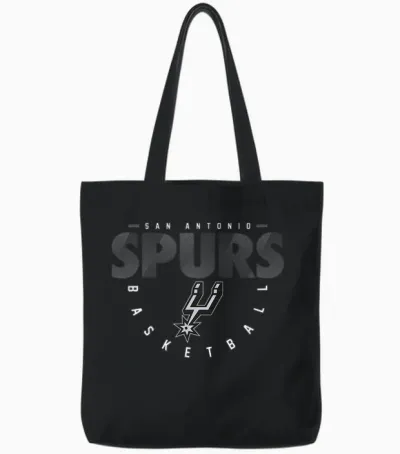 Nba Official San Antonio Spurs Sliced Tote Bags - Black