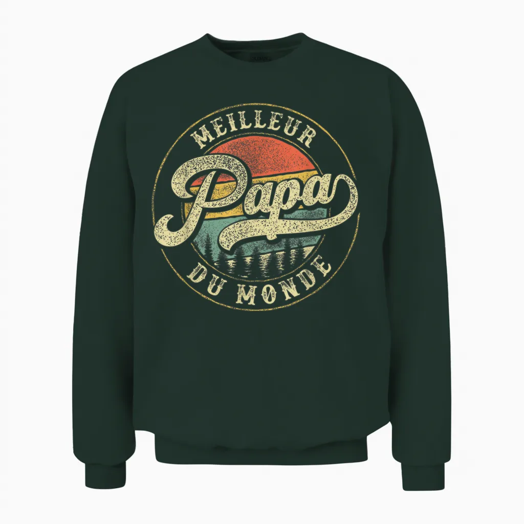 Best Dad in the World Gift for Father's Day Unisex Sweatshirt in Forest