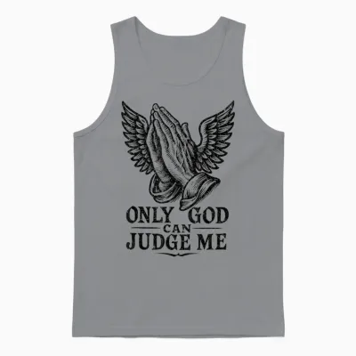 Tatouage Chicano Only God Can Judge Me Prayer Hands Colombes Unisex Tank Top - Sport Grey
