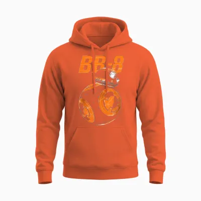 Star Wars Bb-8 Portrait Logo T-Shirt, White, S Unisex Hoodie - Orange