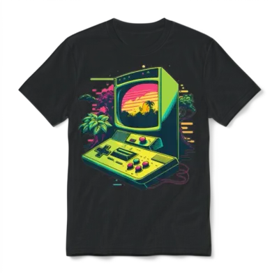 Retro Computer Gaming Unisex T-Shirt - Black