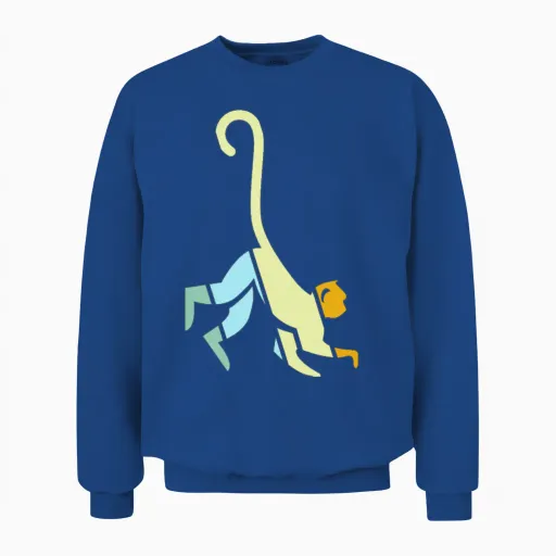 Monkey Retro Unisex Sweatshirt - Royal