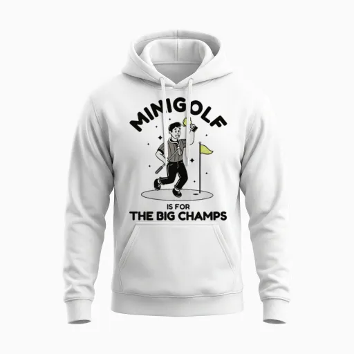 Mini Golf Retro Cartoon Unisex Hoodie in White