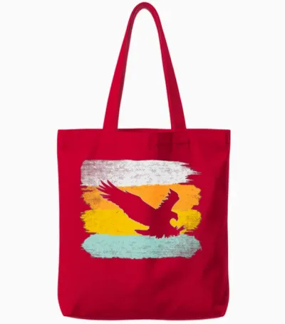 Eagle Retro Tote Bags - Red