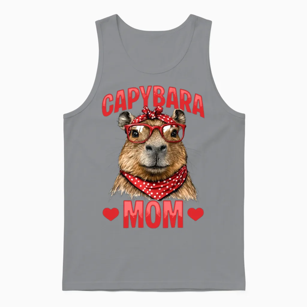 Funny Capybara Dad Unisex Tank Top in Sport Grey