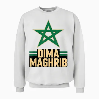 Drapeau Du Maghreb Classique Du Maroc Cheer Country Jour De Jeu Préféré Unisex Sweatshirt - White