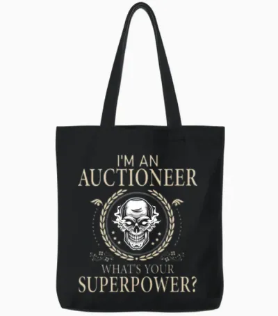 Funny Auctioneer Awesome Tote Bags - Black