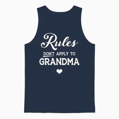 Rules Dont Apply to Grandma Love Heart Grandma Unisex Tank Top - Navy