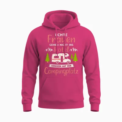 Wohnmobil Zubehör & Geschenke Für Camper Echte Frauen Campingplatz Camper T-Shirt Schwarz Klein Eu 38-40 Unisex Hoodie - Heliconia
