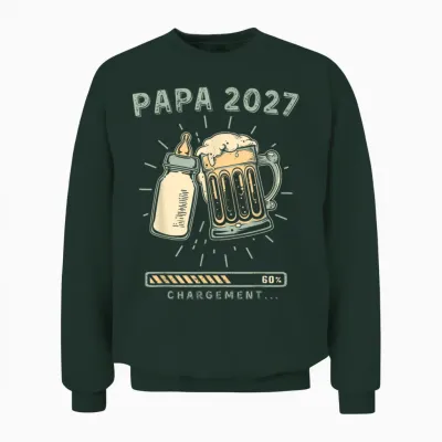 Futur Papa 2027 Chargement Annonce Bebe Bientôt Papa Unisex Sweatshirt - Forest