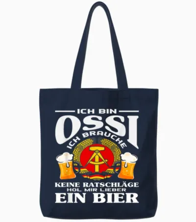 Beer East Germany Ossi Saying Gdr Pride Tote Bags - Navy
