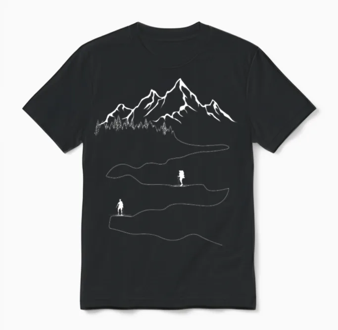 Hiking - & Outdoors Unisex T-Shirt in Black