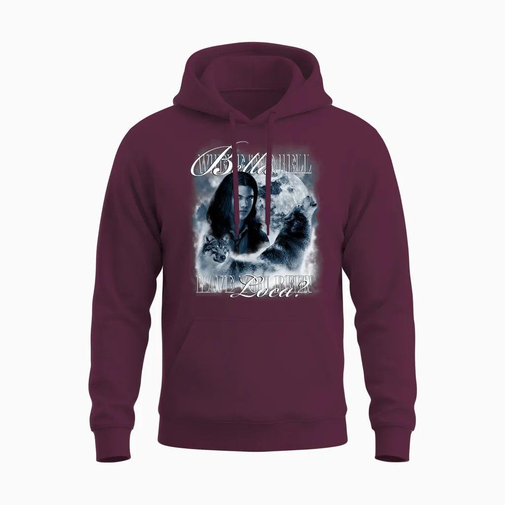 Twilight Saga Retro Jacob Wolf Moon Loca Movie Unisex Hoodie in Maroon