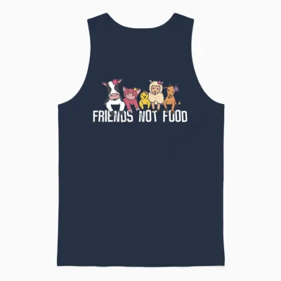 Friends Not Food - Animal Love, Animal Welfare Unisex Tank Top - Navy