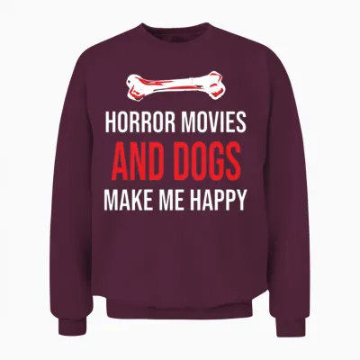 Horror Movies Dogs Unisex Sweatshirt - Maroon