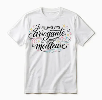 Cadeau Femme Humour Original Pas Arrogante Juste Meilleure Unisex T-Shirt - White