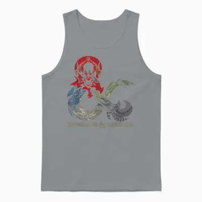 Dungeons & Dragons Dragon Ampersand Logo T-Shirt Small Unisex Tank Top - Sport Grey