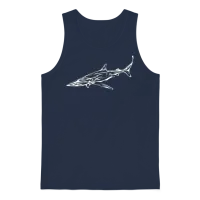 Elegant Vintage Deep Sea Shark Unisex Tank Top - Navy – 1