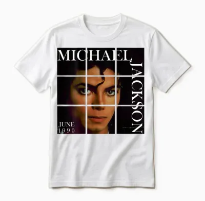 Mj-016 Back Printed T-Shirt, Black Unisex T-Shirt - White