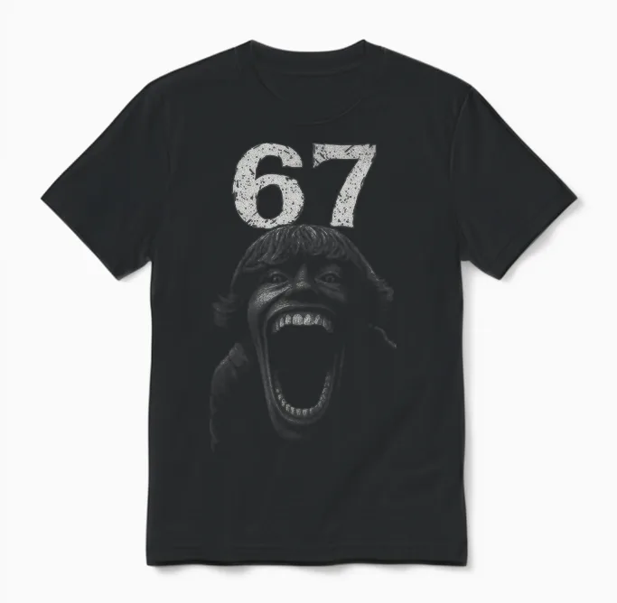 Halloween 67 Scp Horror Face Scary Costume Shirt Horror 6 7 Unisex T-Shirt in Black