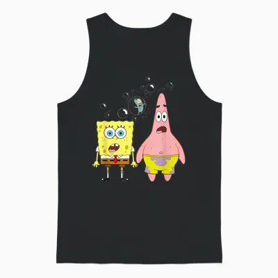Sponge Bob Squarepants Patrick Star Squidward Bubbles Unisex Tank Top - Black