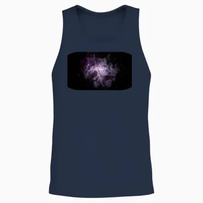 Unique Pink Nebula with Star Backround Unisex Tank Top - Navy