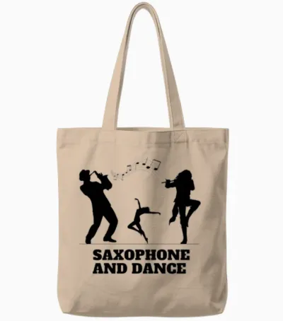 Saxophone and Dance.sax Sillhouet.jazz and Dance. Tote Bags - Natural