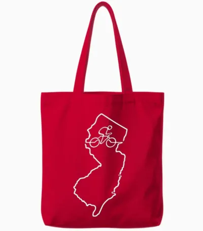 New Jersey Cycling Shirt Cyclist Gift Bike Biking Tote Bags - Red