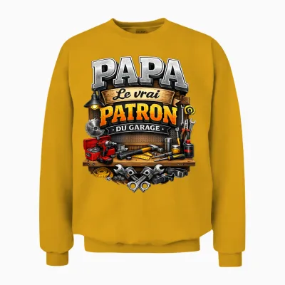 Cadeau Papa Bricoleur Bricolage Garage Fête Des Pères Noël Unisex Sweatshirt - Gold