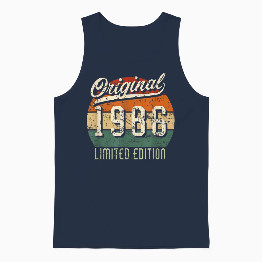 Original 1986 Limited Edition - Jahrgangs Unisex Tank Top in Navy