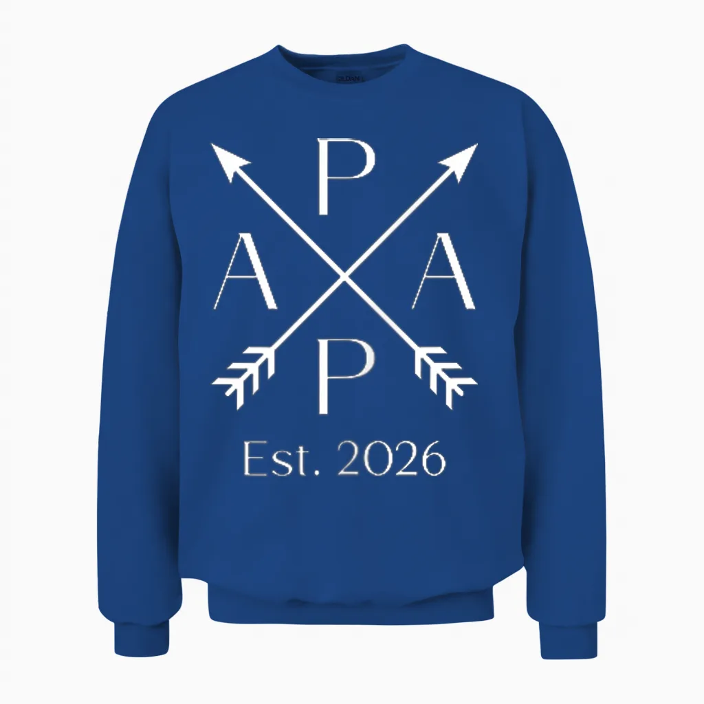 Papa Est. 2026 Father 2026 First Time Dad 2026 Unisex Sweatshirt in Royal