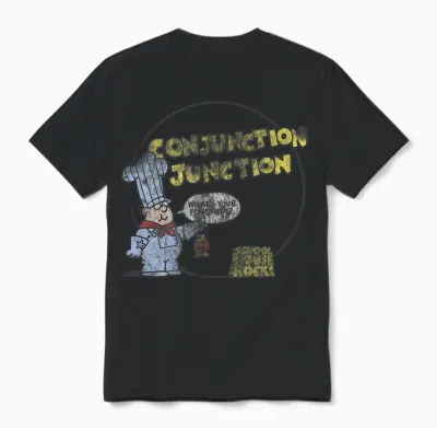 Schoolhouse Rock Conjunction Junction Conductor Retro Tv Unisex T-Shirt - Black