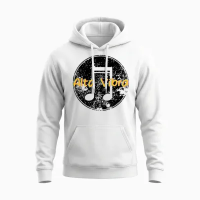 Alta Vibra Neon Script Unisex Hoodie - White