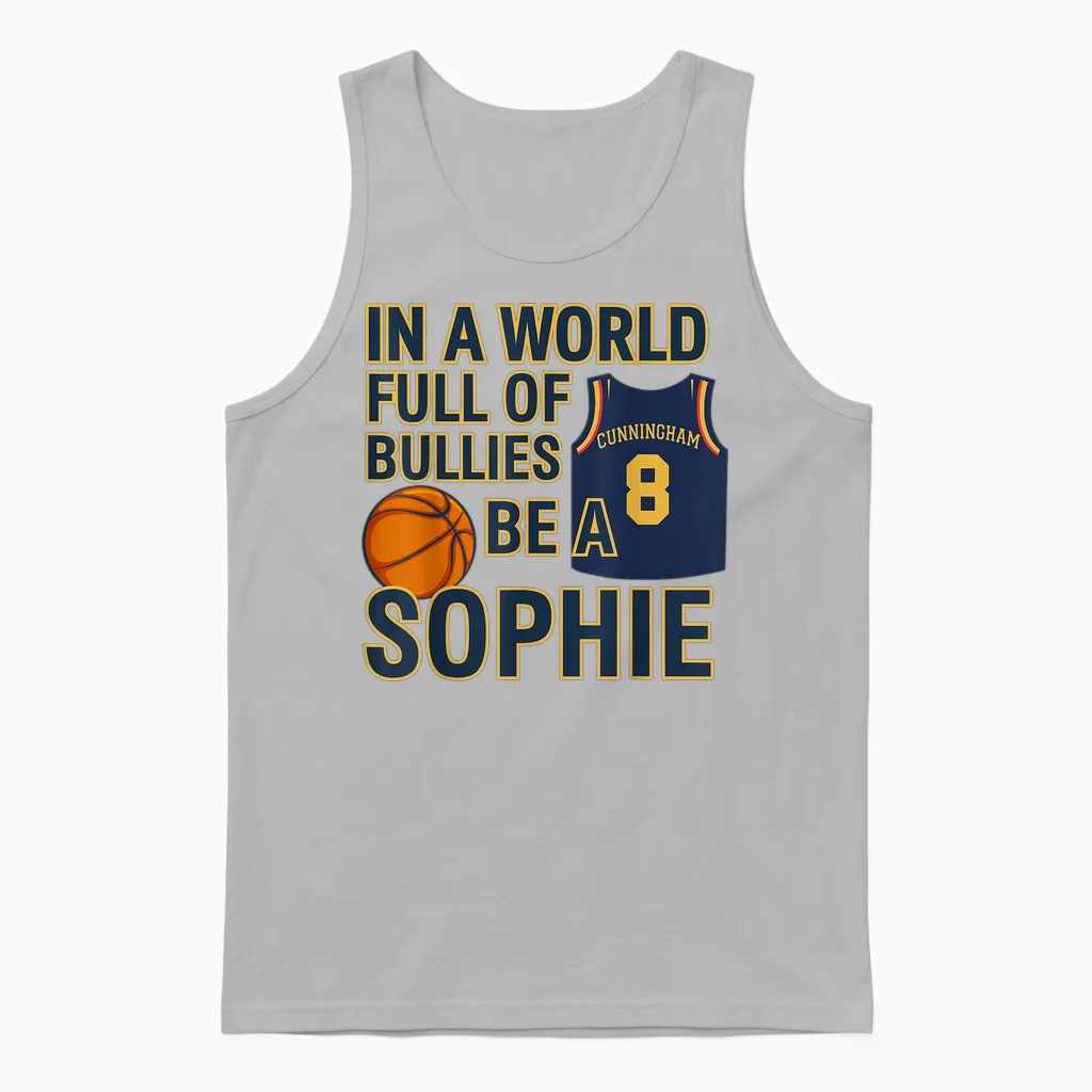 In a World Full of Bullies Be a Sophie Indianaa Feverr Unisex Tank Top in Ash