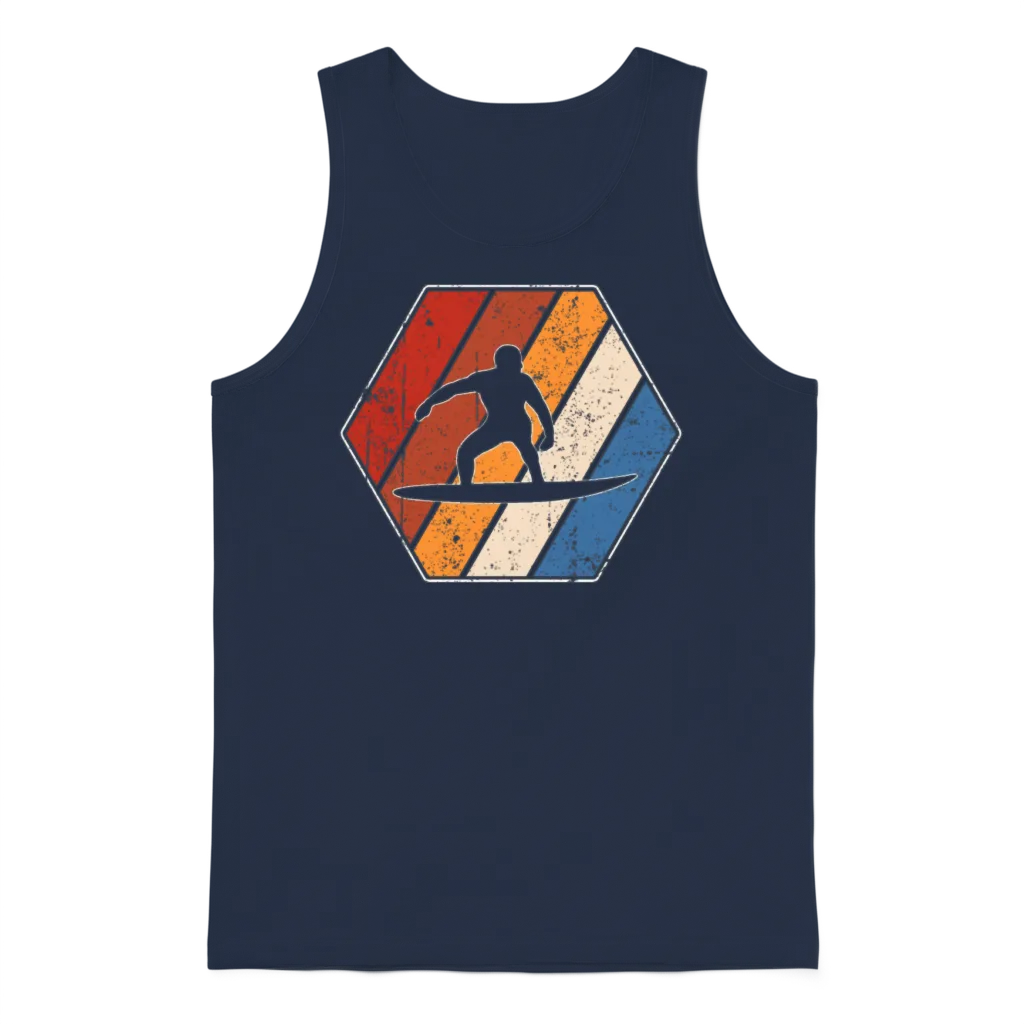 Surfer Retro Unisex Tank Top - Navy