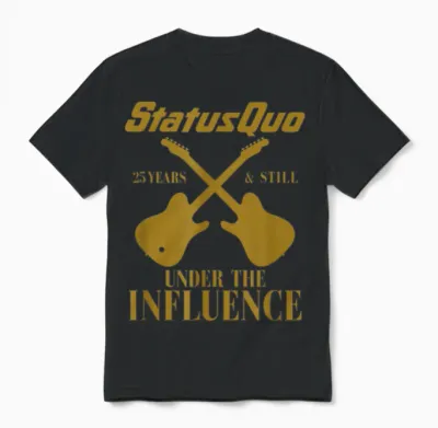Status Quo Influence Guitars Black Unisex T-Shirt - Black